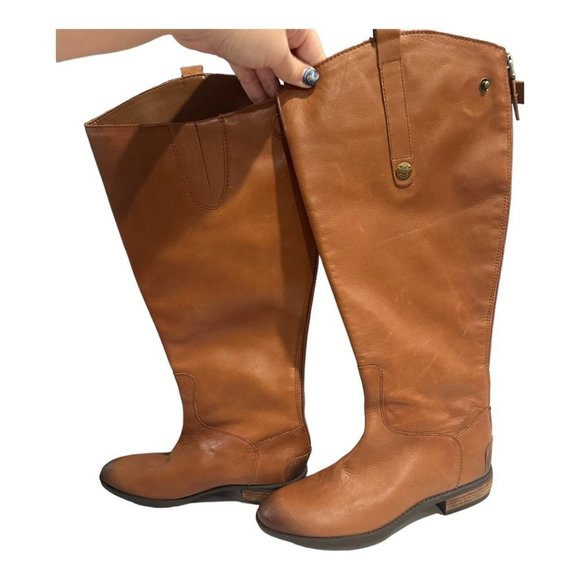 Sam Edelman NWOB Penny Whiskey Leather Riding Boot Size 6.5 Wide Calf - Picture 4 of 11